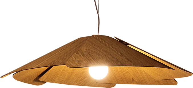 Wooden Pendant Light Design PNG Image