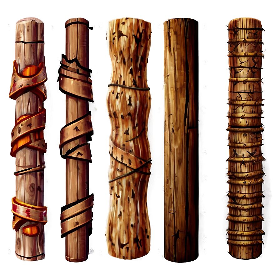 Wooden Pole Design Png Dkn PNG Image