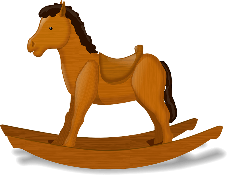 Wooden Rocking Horse Illustration.png PNG Image