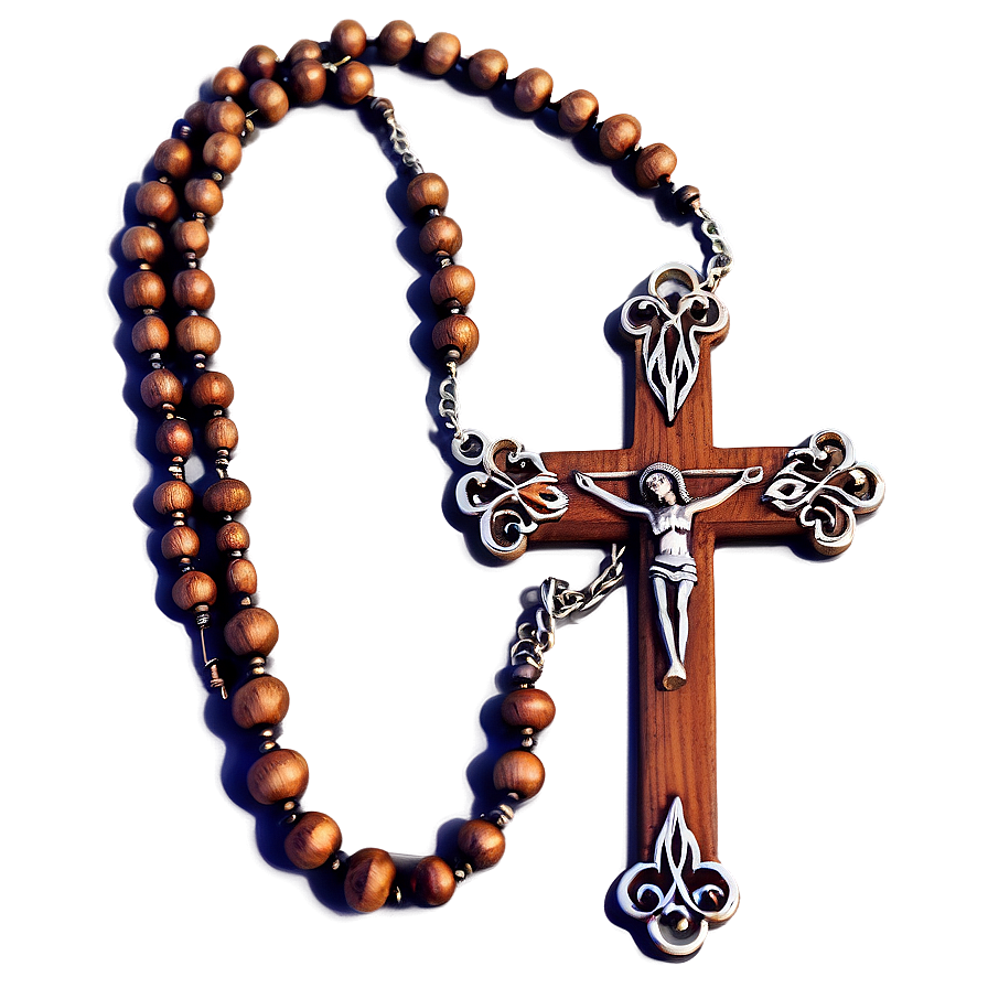 Wooden Rosary Cross Png Jep PNG Image