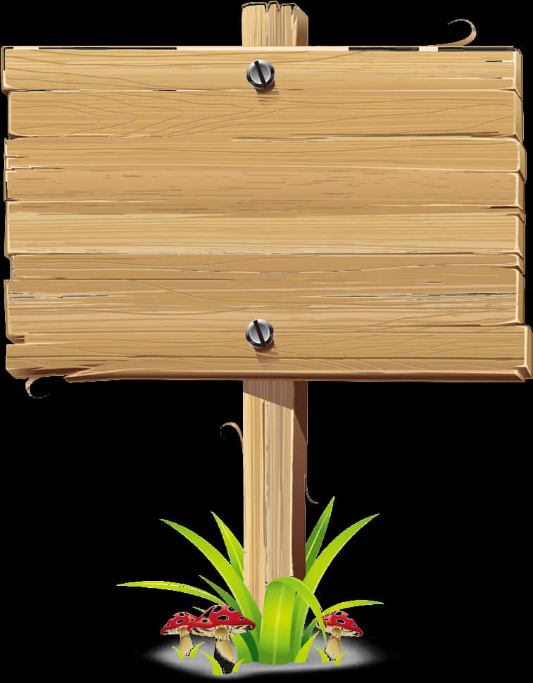 Wooden Signboardwith Frogs PNG Image