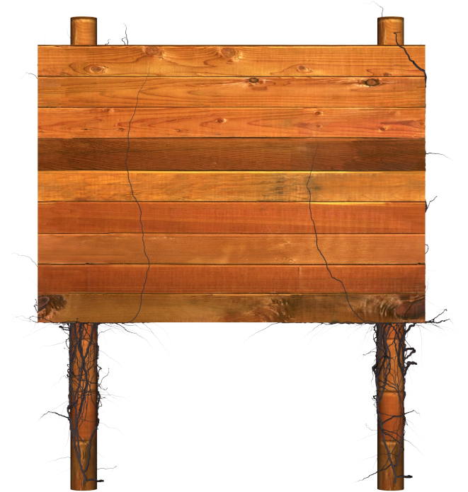 Wooden Signboardwith Roots.png PNG Image