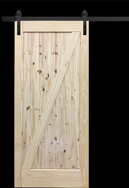 Wooden Sliding Barn Door PNG Image