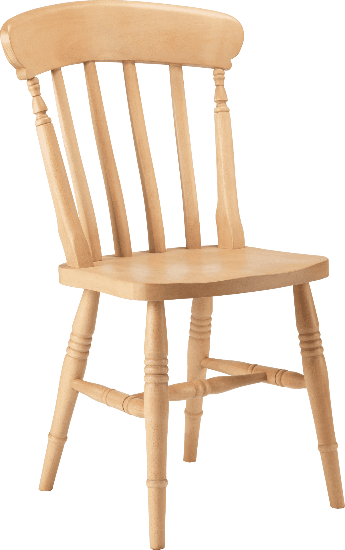 Wooden Spindle Back Chair Isolated PNG Image