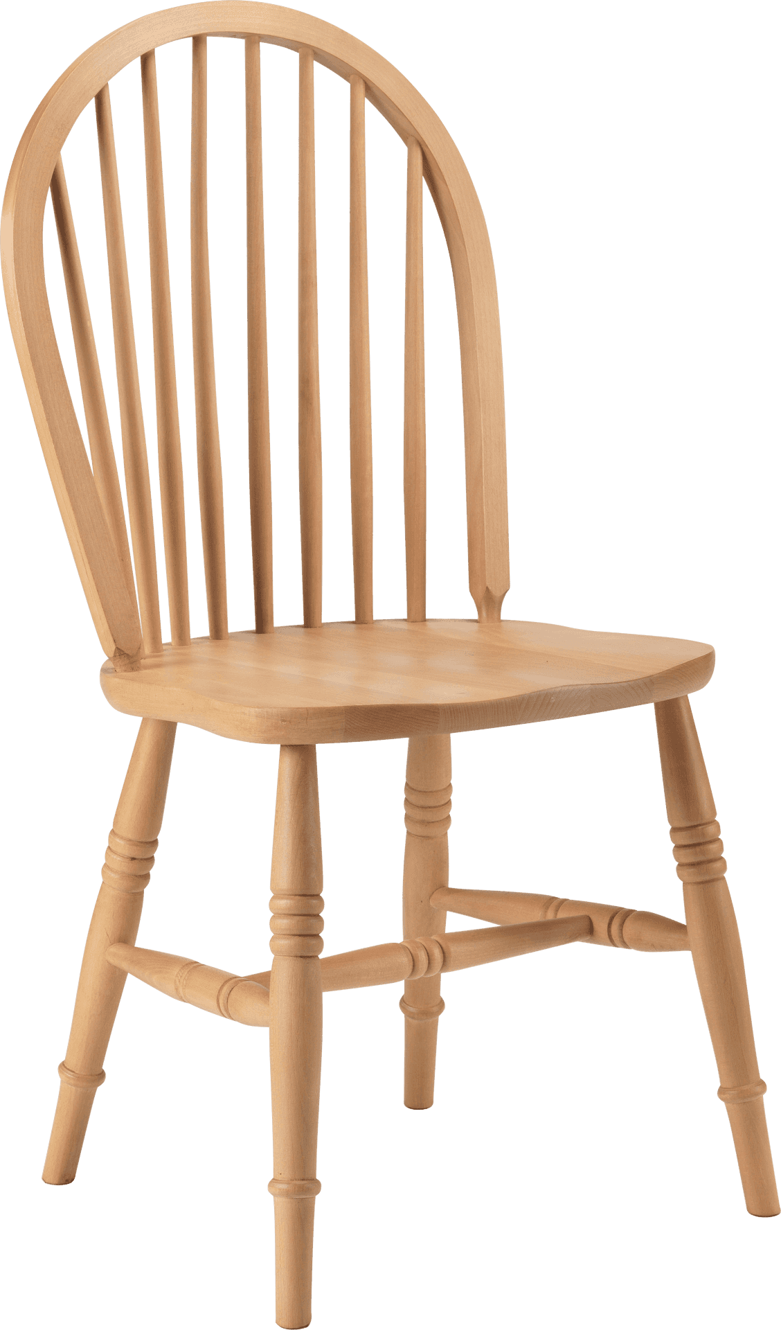 Wooden Spindle Back Chair Isolated PNG Image