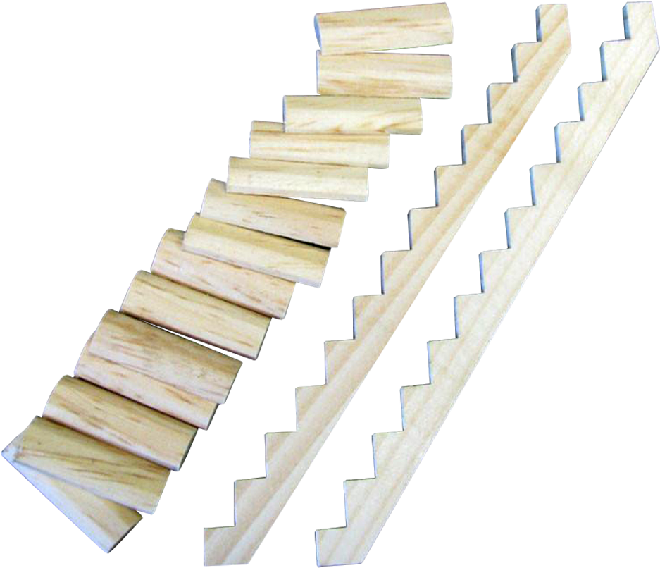 Wooden Staircase Components PNG Image