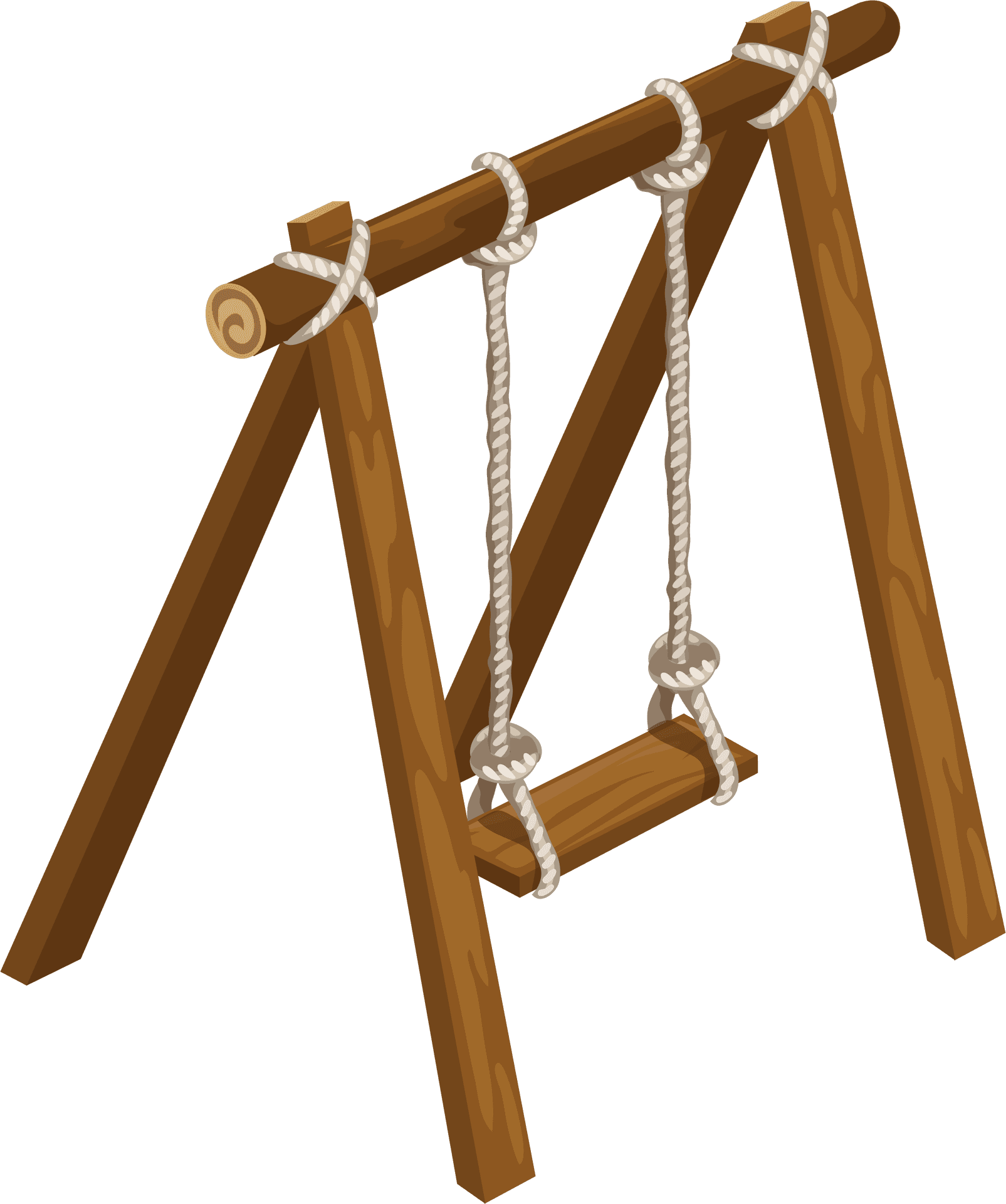 Wooden Swing Set Illustration PNG Image