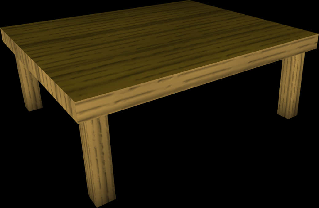 Wooden Table3 D Render PNG Image