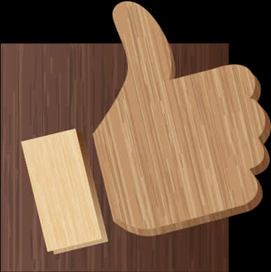 Wooden Thumb Up Symbol PNG Image