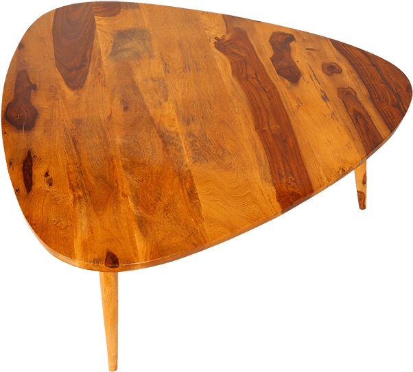 Wooden Triangular Coffee Table PNG Image