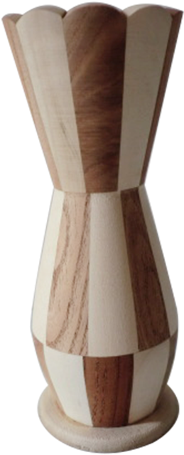 Wooden Vase Design PNG Image