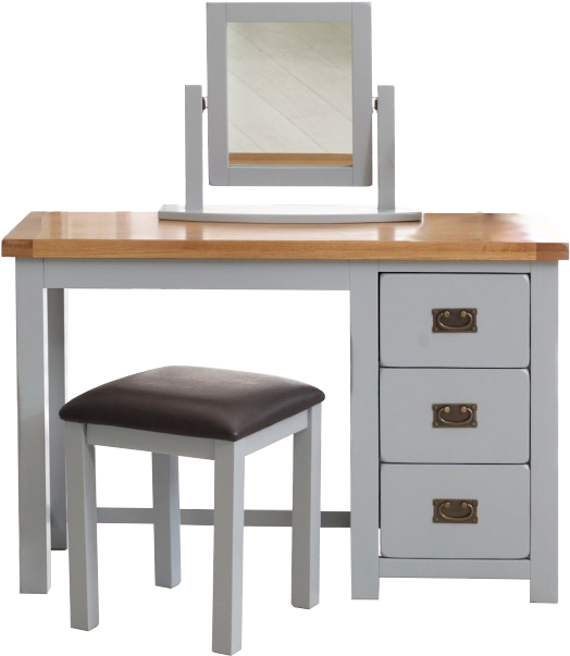 Wooden White Computer Deskwith Stool PNG Image