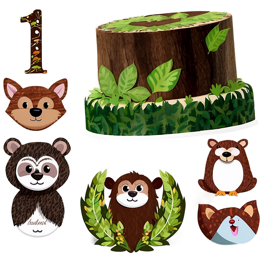 Woodland 1st Birthday Theme Png 48 PNG Image