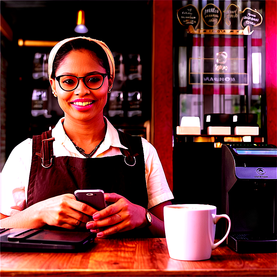 Working At A Coffee Shop Png 30 PNG Image