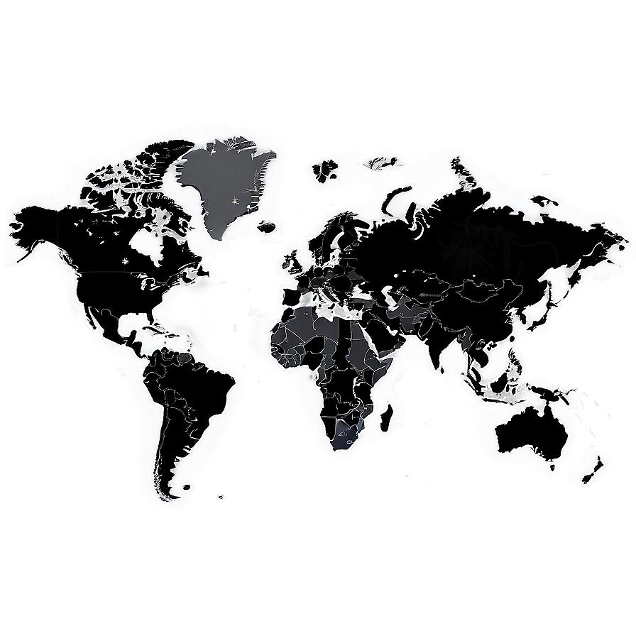 World Map Black And White Png 70 PNG Image