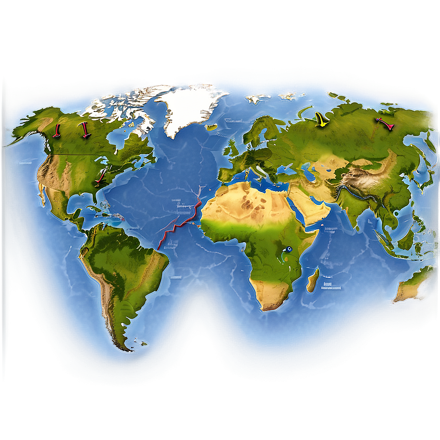 World Map For Flight Paths Png 76 PNG Image