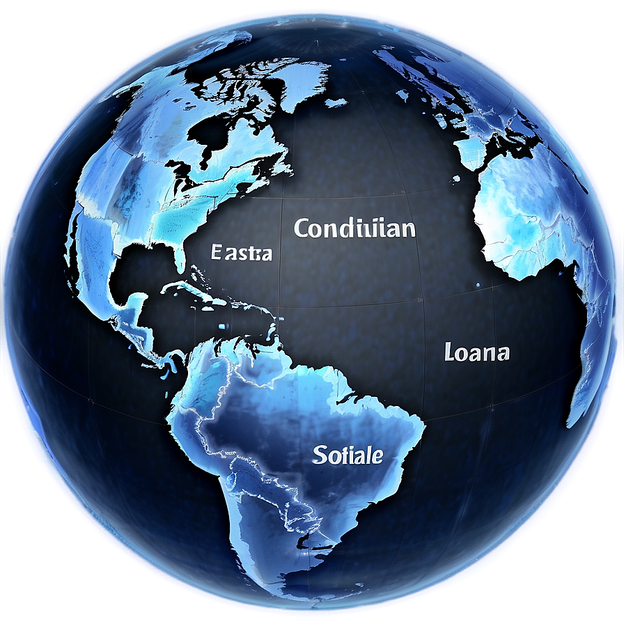 World Map With Continents And Oceans Labeled Png Dve PNG Image