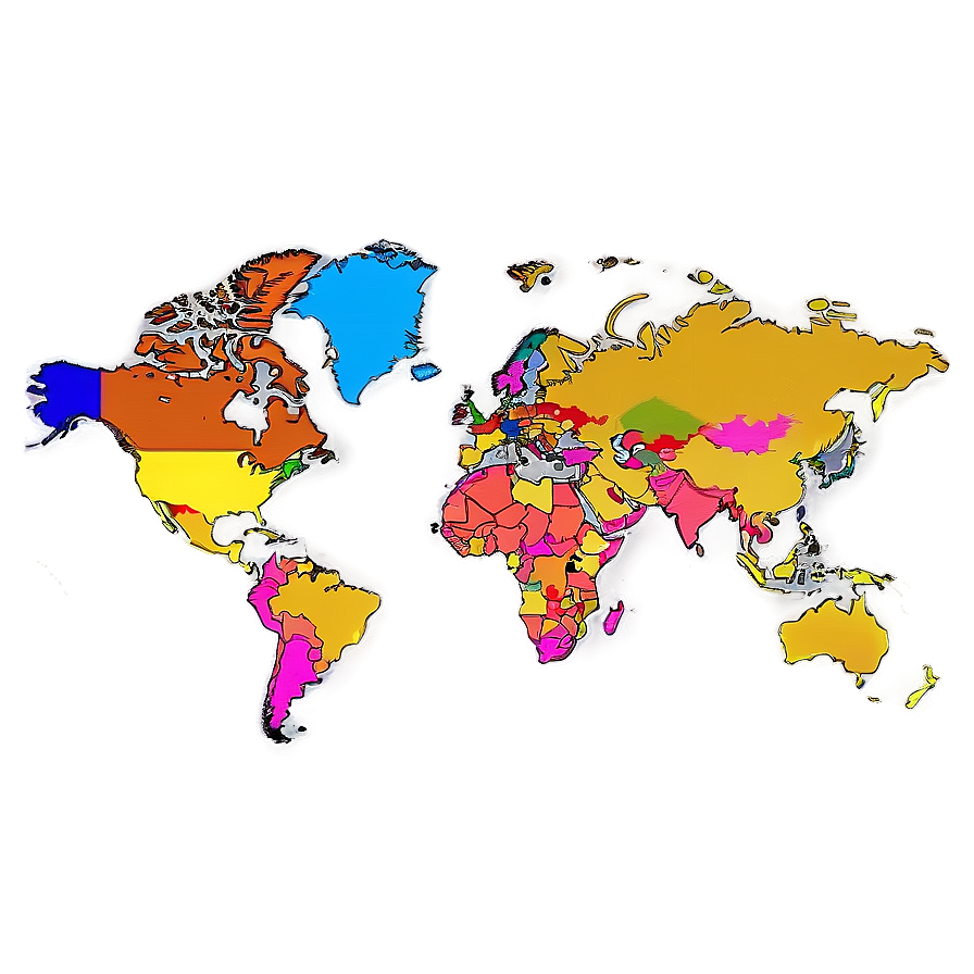 World Map With International Borders Png 59 PNG Image