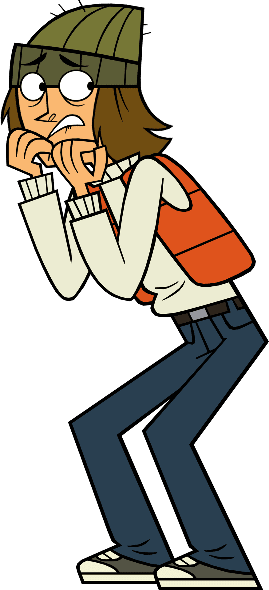 Worried Cartoon Character Standing PNG Image