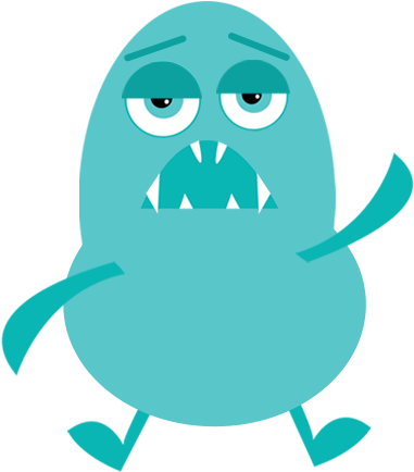 Worried Cartoon Monster PNG Image