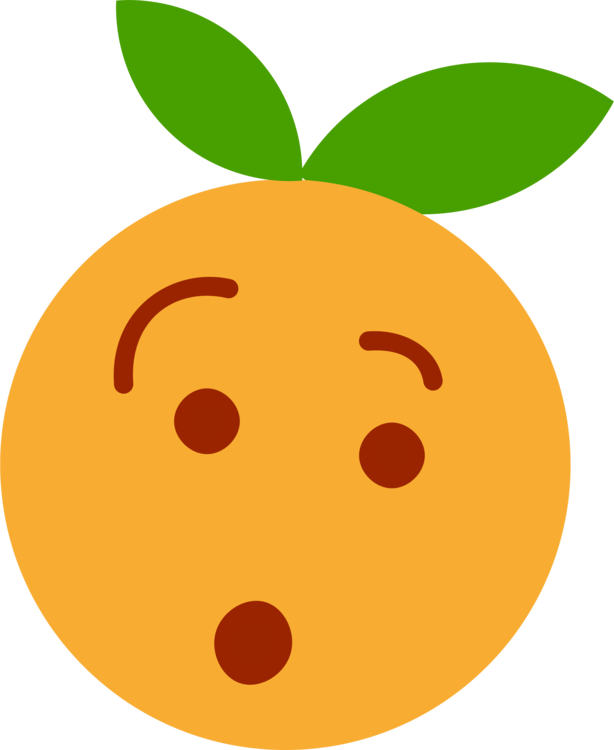 Worried Mandarin Emoji PNG Image