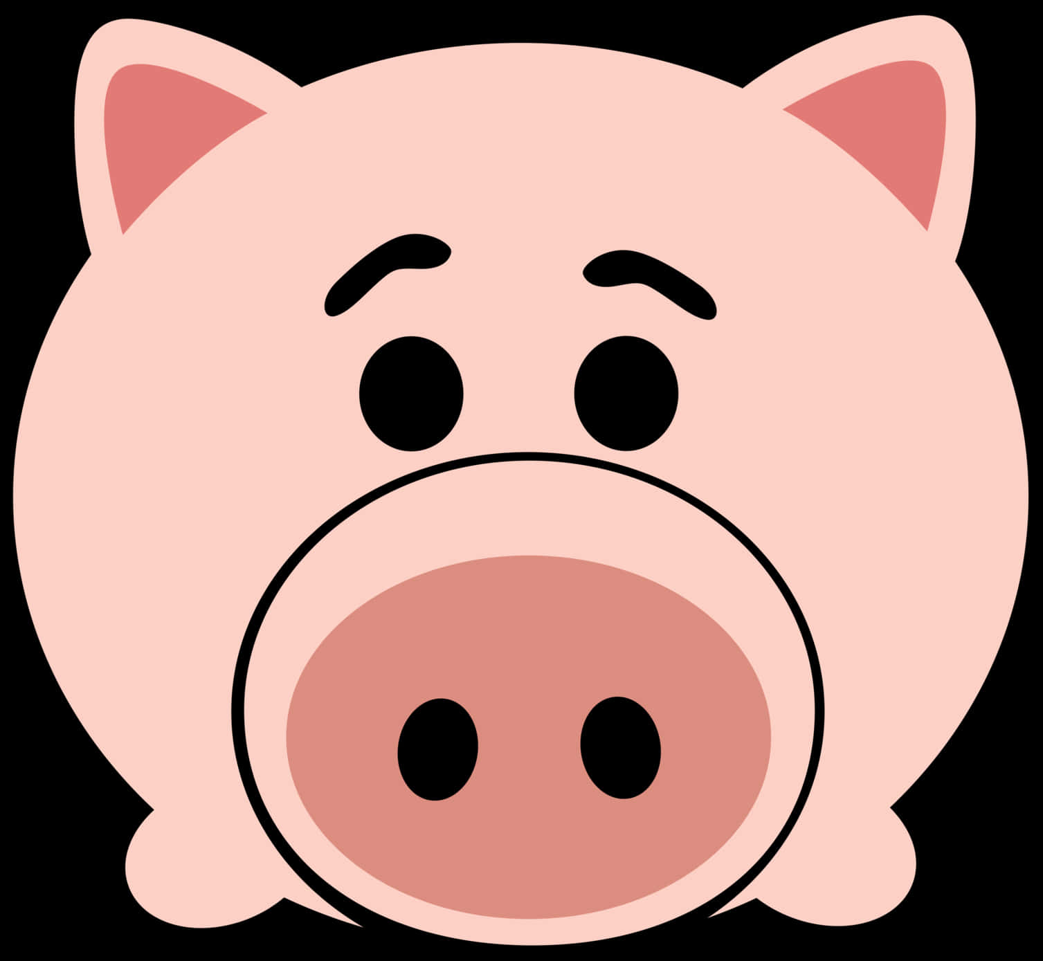 Worried Pig Cartoon Graphic PNG Image