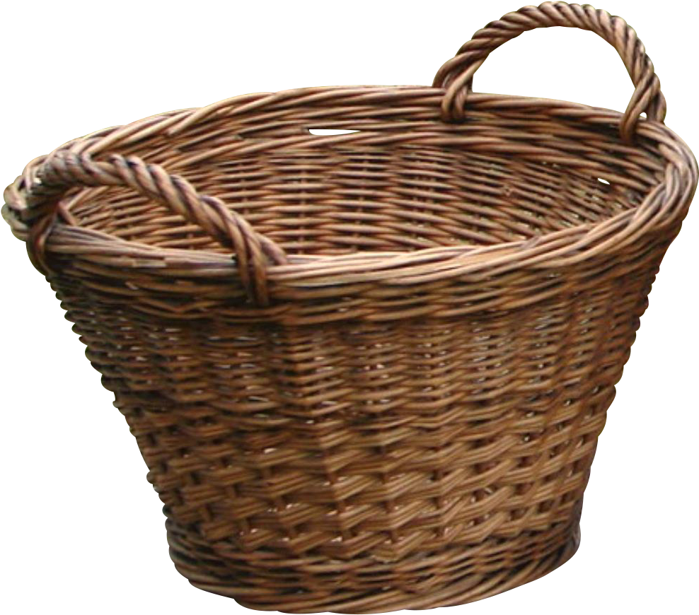 Woven Wicker Basket PNG Image