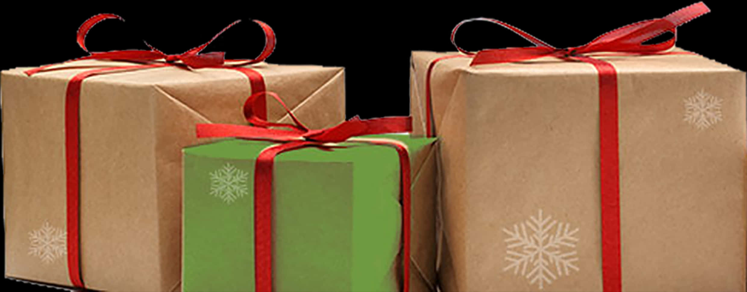 Wrapped Holiday Giftswith Ribbons PNG Image