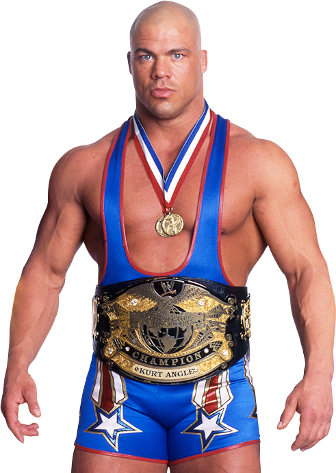 Wrestler_with_ Championship_ Belt_and_ Medal PNG Image