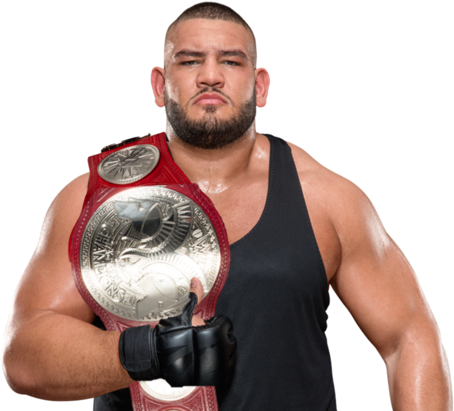 Wrestler_with_ Red_ Championship_ Belt PNG Image