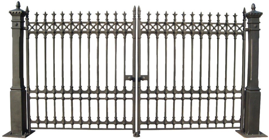 Wrought Iron Double Gate PNG Image