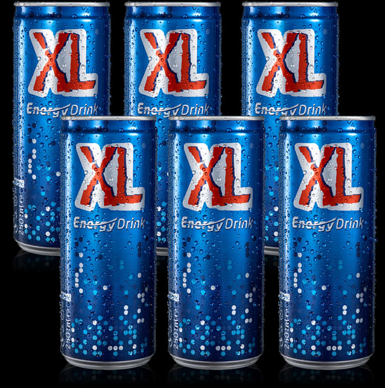 X L Energy Drink Cans Condensation PNG Image