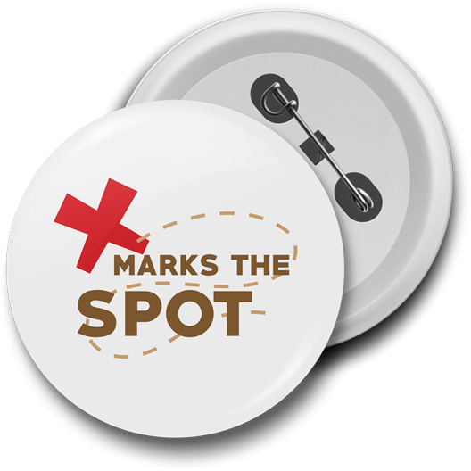 X Marks The Spot Button PNG Image