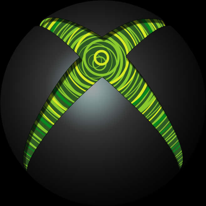 Xbox Logo Green Swirls PNG Image