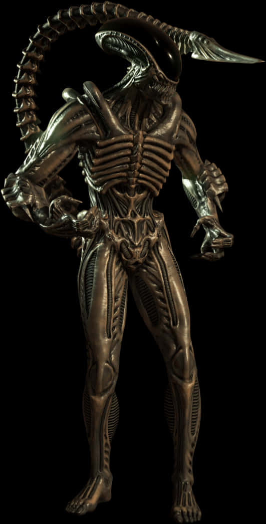 Xenomorph Alien Standing Pose PNG Image