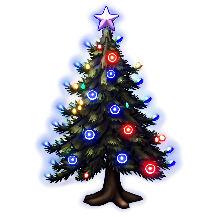 Xmas Tree Magical Lights Png Eug76 PNG Image