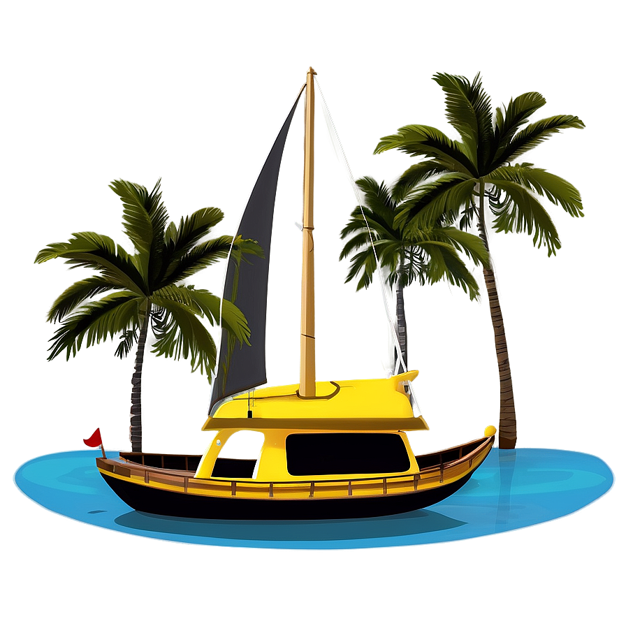 Yacht In Exotic Lagoon Png 40 PNG Image