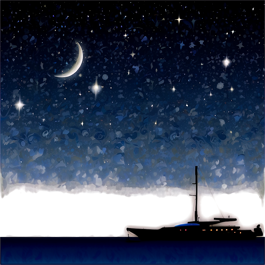 Yacht Ocean Night Sky Png Lwv64 PNG Image