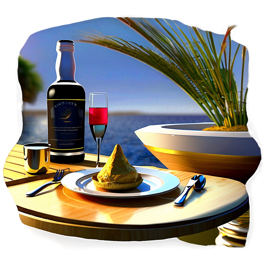 Yacht Sunset Dinner Setting Png Ydu PNG Image