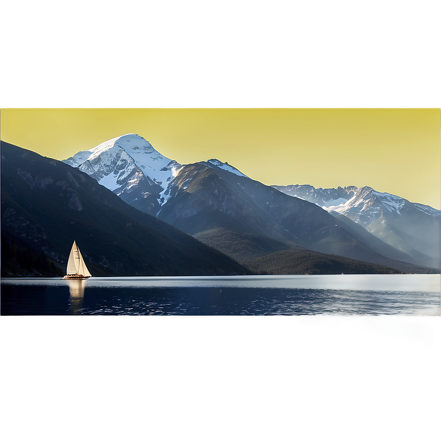 Yacht With Mountain Backdrop Png Skx80 PNG Image