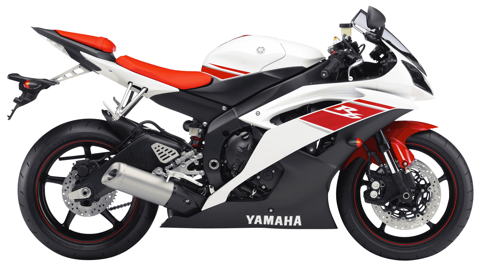 Yamaha Sportbike Red White Color Scheme PNG Image