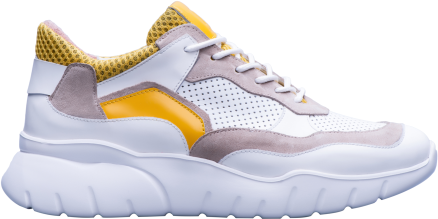 Yellow Accent Modern Sneaker.png PNG Image