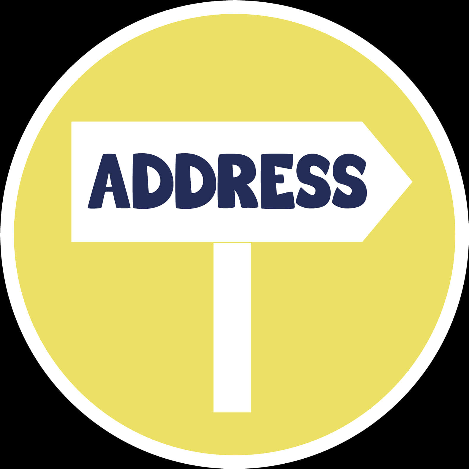 Yellow Address Sign Icon PNG Image