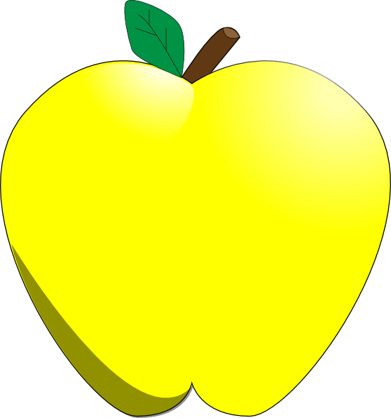 Yellow Apple Illustration PNG Image