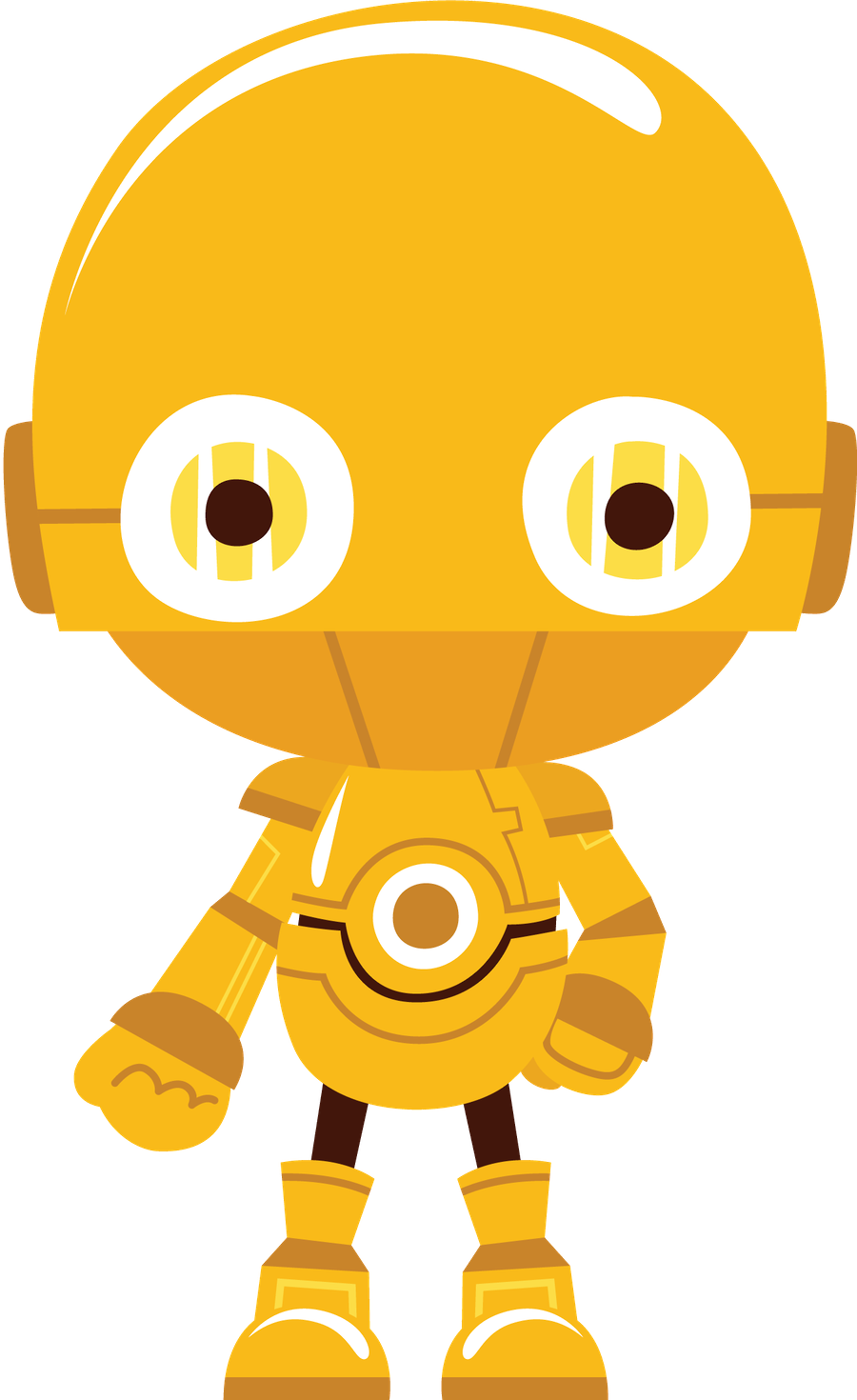 Yellow Astromech Droid Illustration PNG Image