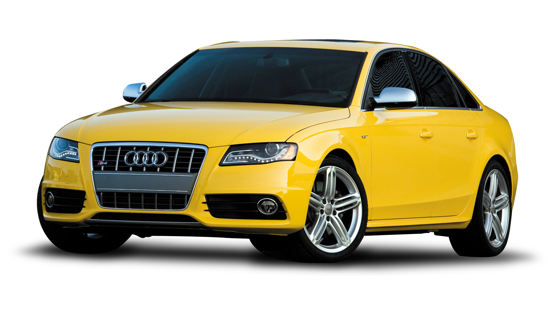 Yellow Audi Sedan Vehicle PNG Image