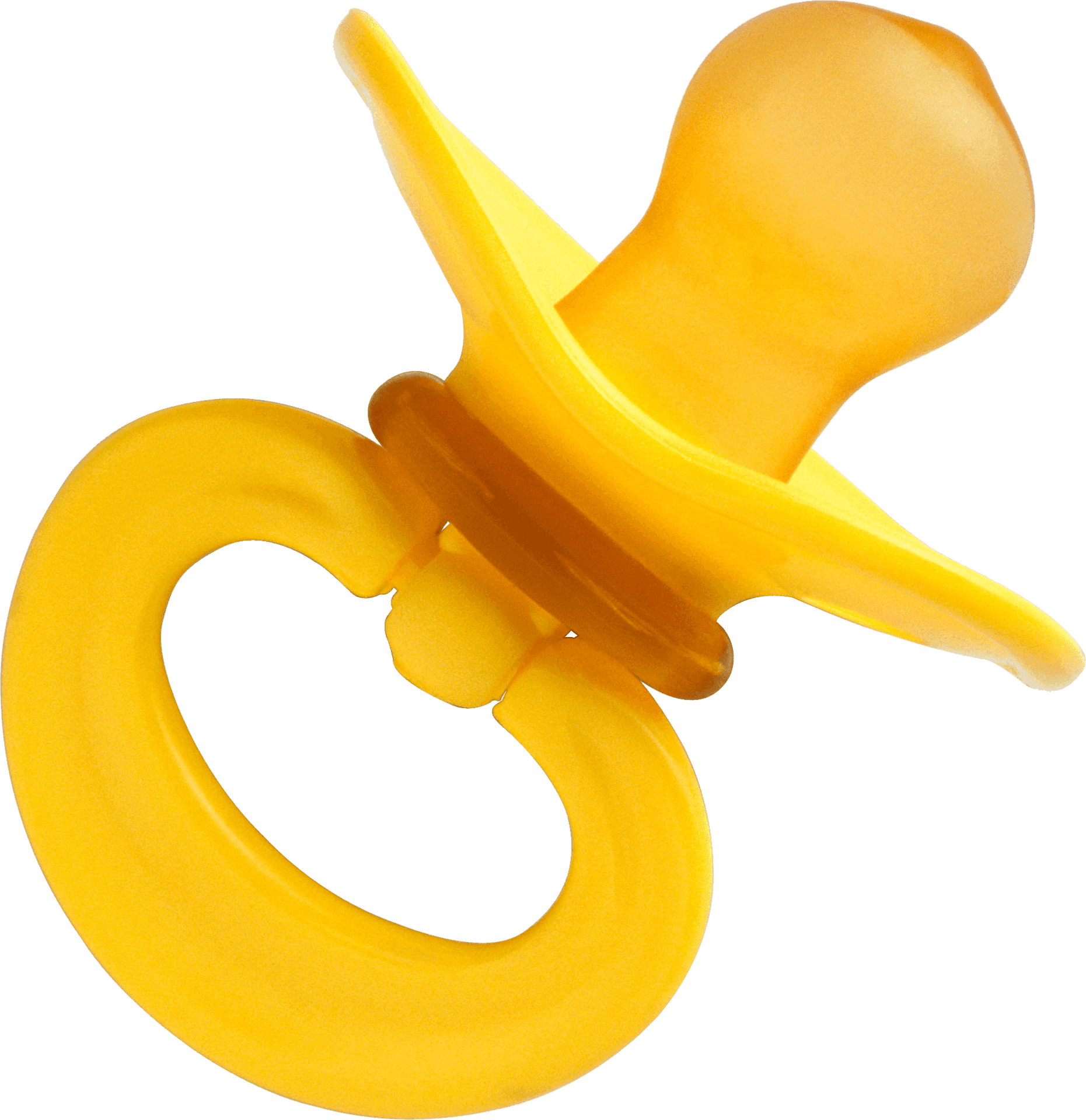 Yellow Baby Pacifier Isolated PNG Image