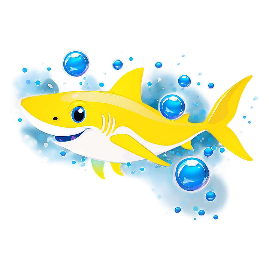 Yellow Baby Shark With Bubbles Png Xul1 PNG Image