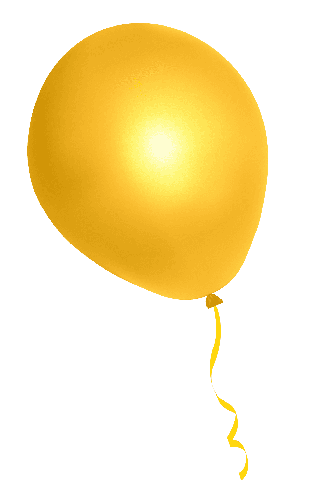 Yellow Balloon Floating Graphic PNG Image