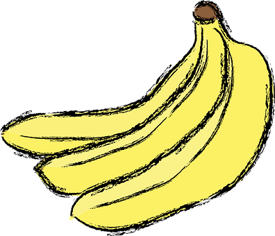 Yellow Banana Bunch Illustration PNG Image